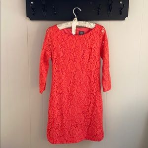 Vince Camuto • 6 • Orange Lace Dress • 3/4 Sleeve